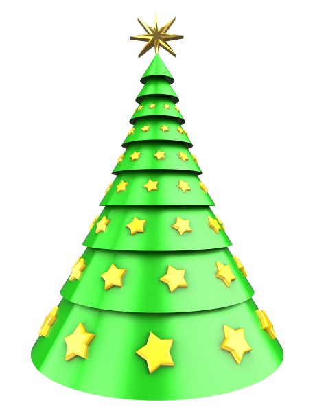 3d淡绿色圣诞树在白色图片下载