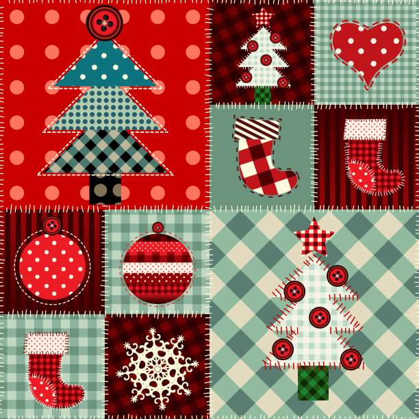 无缝圣诞背景拼接风格/图片下载