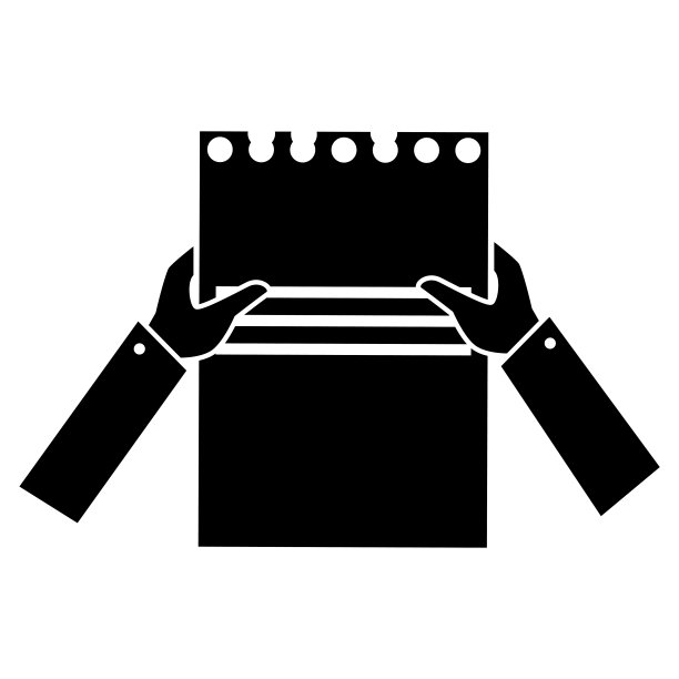 手人类与文件纸隔离图标图片下载