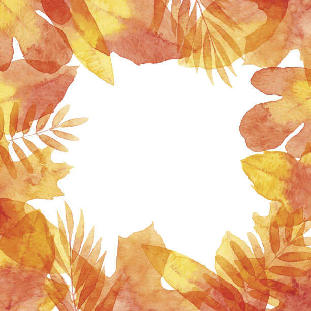 水彩秋叶框架图片下载