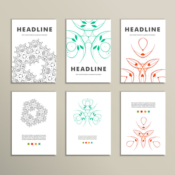 带有抽象模式的向量集图片下载