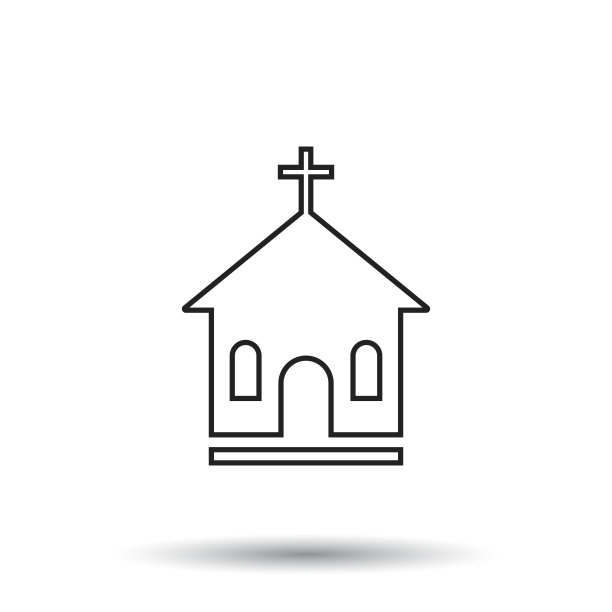 线教堂圣所矢量插图图标。简单的平面象形文字为商业，营销，移动应用程序，互联网在白色的背景图片下载