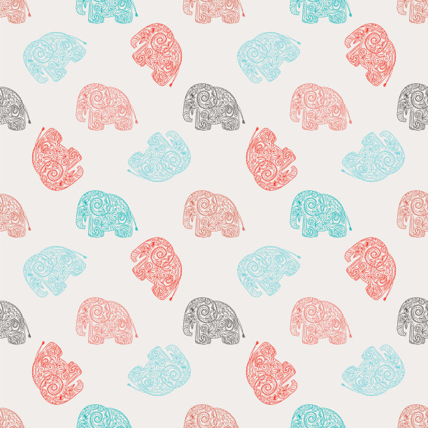 无缝彩色模式矢量插图图片下载