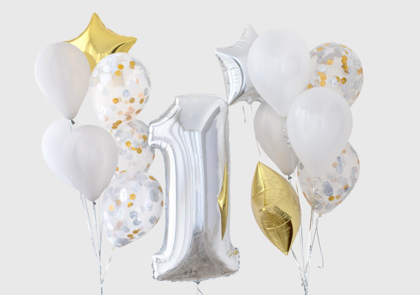 装饰1年生日、周年纪念素材图片