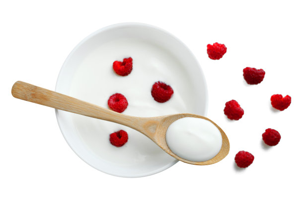 酸奶和浆果在碗里图片下载