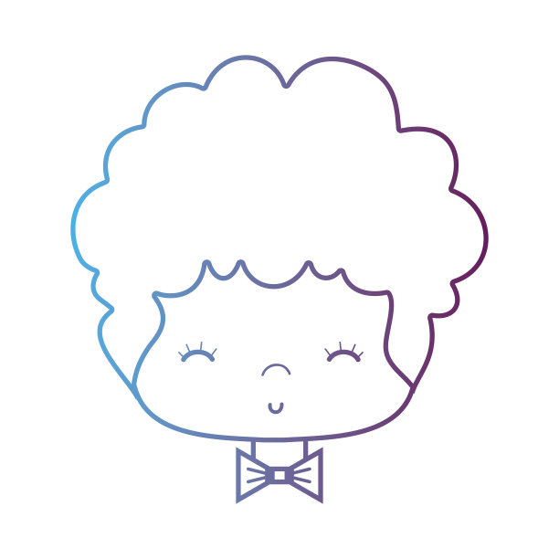 线阿凡达男人头与发型和领结图片下载