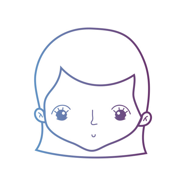 用发型设计线条可爱的女人头图片下载