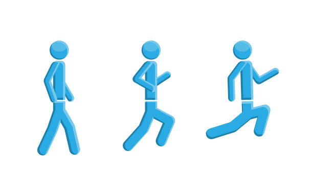 人们跑着走着的标志图片下载