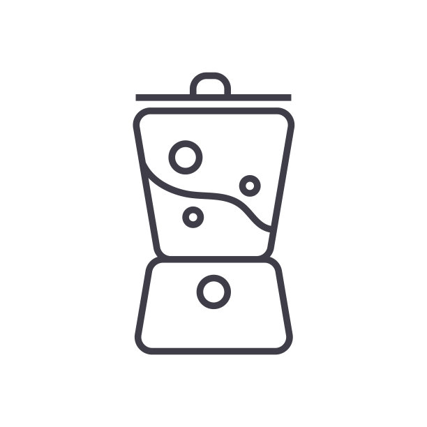 搅拌机，平滑矢量线图标，标志，背景上的插图，可编辑的笔触图片下载