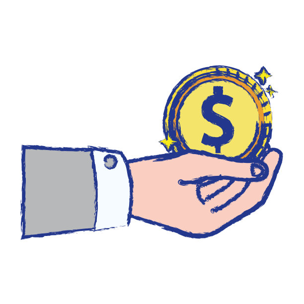 商人手拿硬币现金图片下载