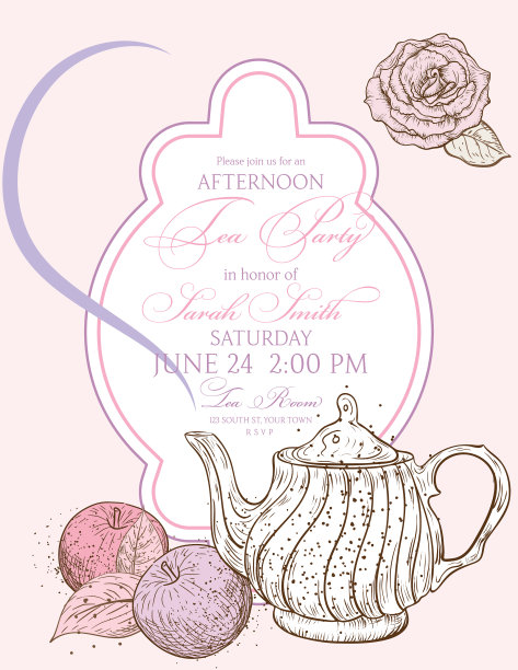 带有文本框架的茶话会背景图片下载