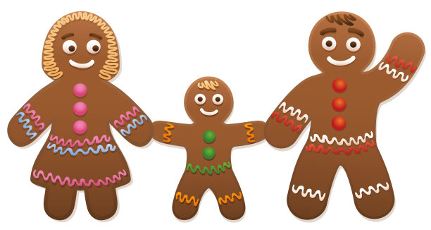 姜饼爱情情侣心-可爱和甜蜜的圣诞饼干。图片下载