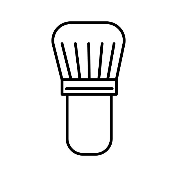 刷子剃须矢量线图标，标志，背景上的插图，可编辑的笔触图片下载