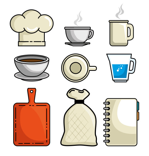 餐厅图标套装图片下载