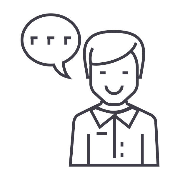 人说话矢量线图标，标志，插图的背景，可编辑的笔触图片下载