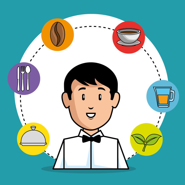 年轻的侍者卡通图片下载