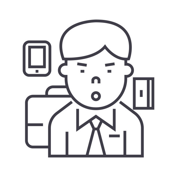 经理，首席执行官矢量线图标，标志，插图的背景，可编辑的笔触图片下载