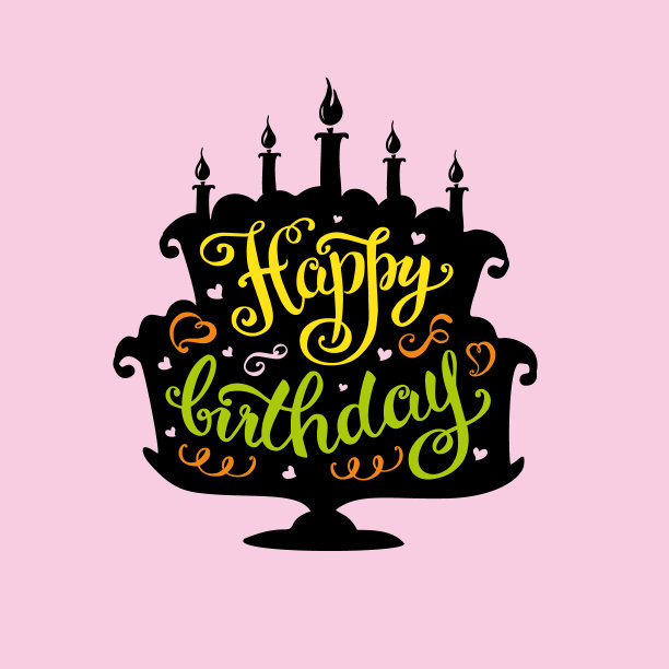 在蛋糕上插蜡烛写生日快乐图片下载