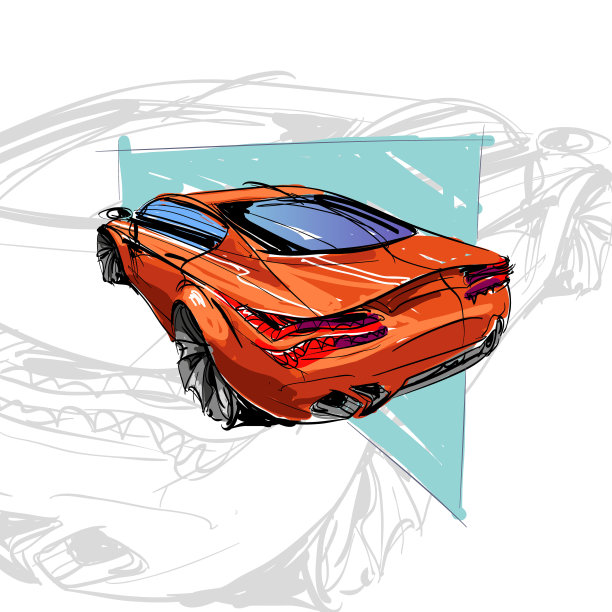 汽车的概念。汽车草图。矢量手绘。Autodesign图片下载