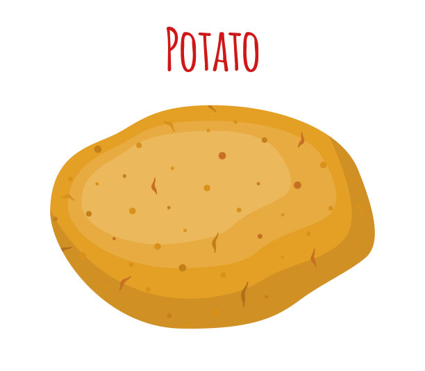 土豆,蔬菜。有机食品。卡通平的风格。矢量图图片下载