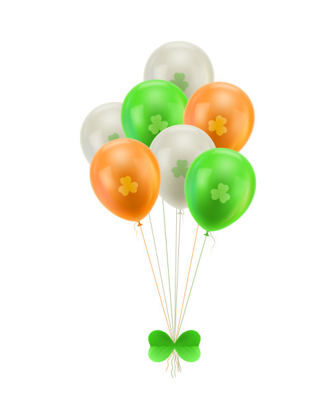 捆绑气球绿色弓孤立图片下载
