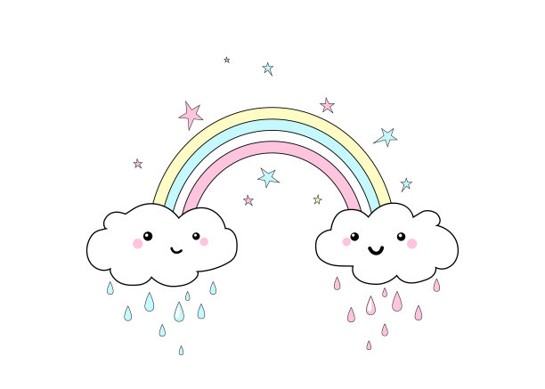 矢量插图的彩虹打印素材图片