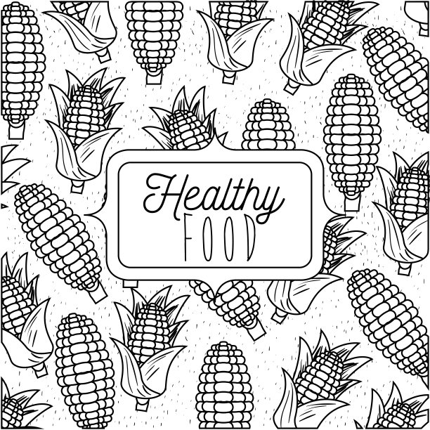 以玉米为背景的单色健康食品海报图片下载