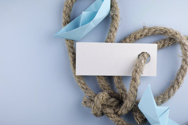 粘纸与粗编织绳和船舶纸折纸图片下载