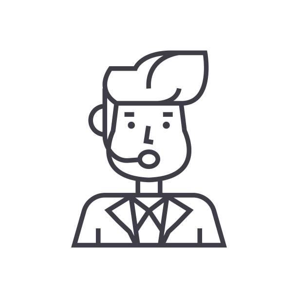 记者man，新闻广播矢量线图标，标志，背景插图，可编辑笔画图片下载