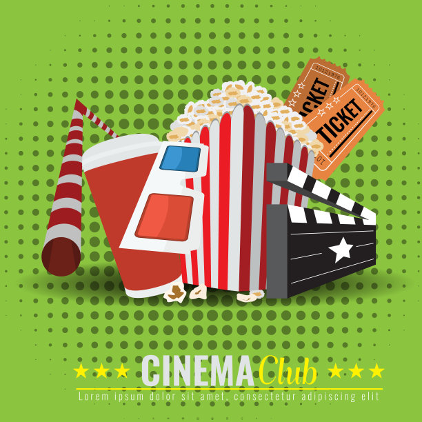 美丽超级时尚的电影海报。矢量图图片下载