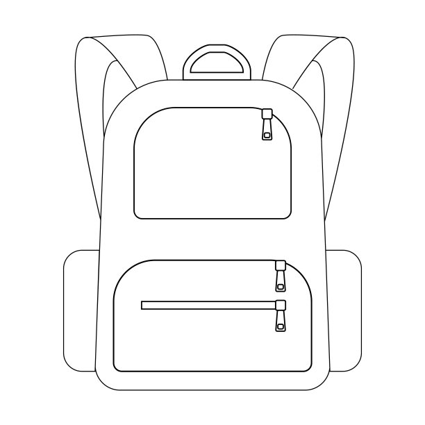 时尚细线款式的书包。向量图片下载