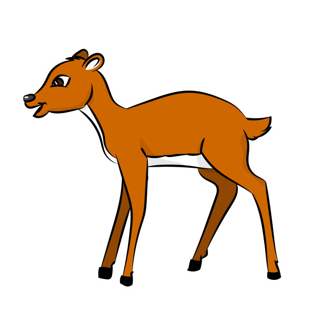 鹿鼠卡通线绘制矢量图片下载