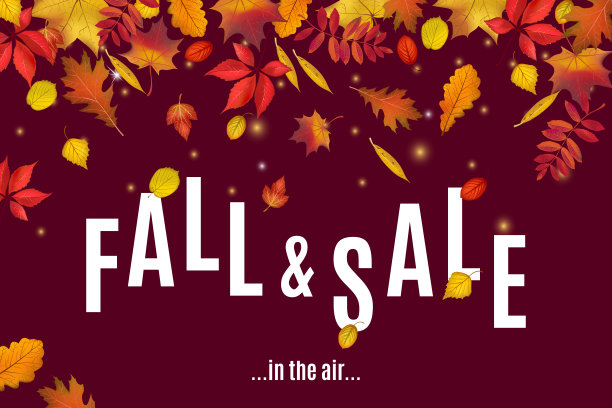 秋天和销售都在空中横幅模板图片下载
