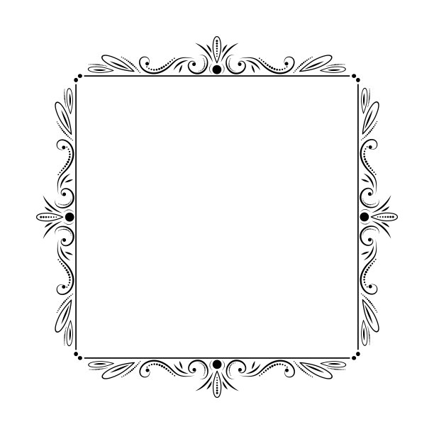 时尚优雅的复古框架与字母组合图片下载