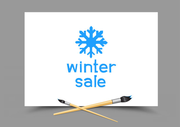 在纸上画冬季促销图片下载