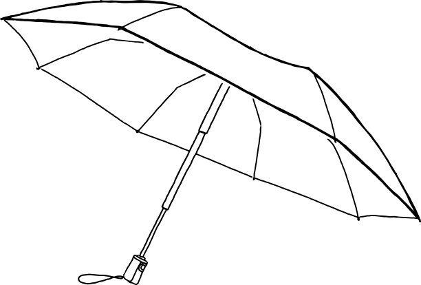 素描打开伞涂鸦素描图片下载