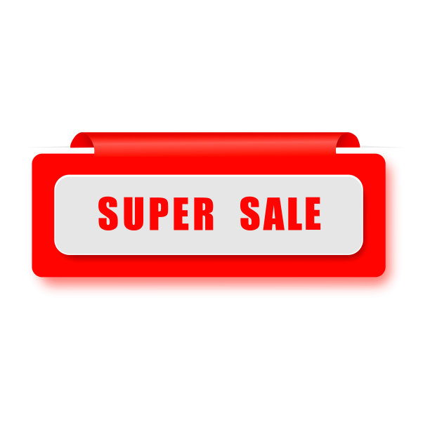超级销售横幅丝带。矢量图图片下载