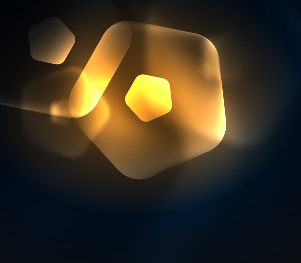 发光的玻璃透明的五角形，几何抽象的数字背景图片下载