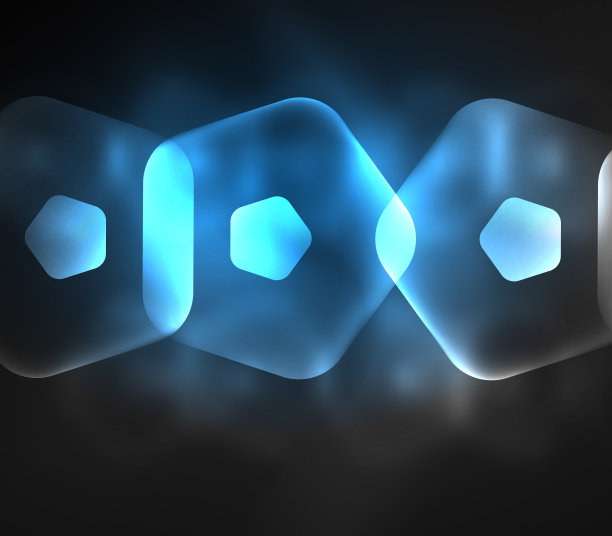 发光的玻璃透明的五角形，几何抽象的数字背景图片下载