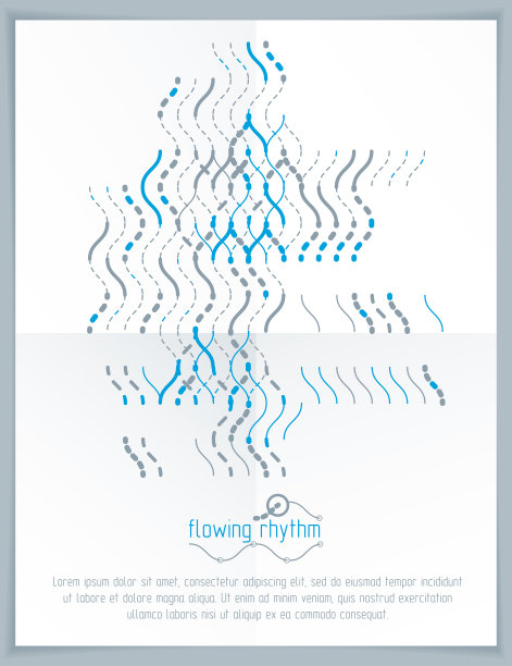 抽象的波浪线条图案，艺术图形插图可作为展示传单或小册子的扉页。图片下载
