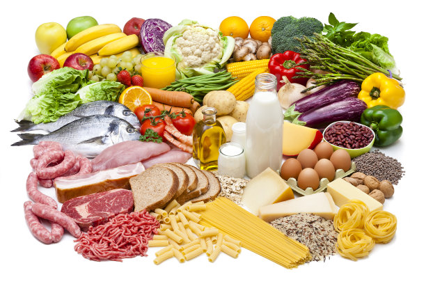 桌子上摆满了不同种类的食物素材图片