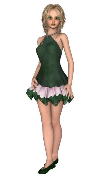 3D渲染美丽的仙女在白色图片下载