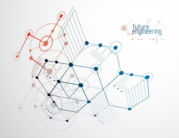 未来的抽象矢量技术背景。机械工程墙纸。图片下载