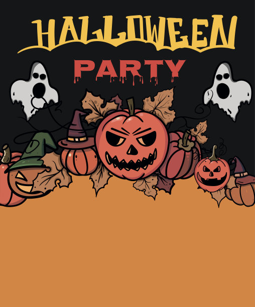 万圣节的卡片。创意的邀请和派对设计。矢量插图为您的设计。图片下载