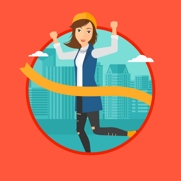 女商人越过终点线图片下载