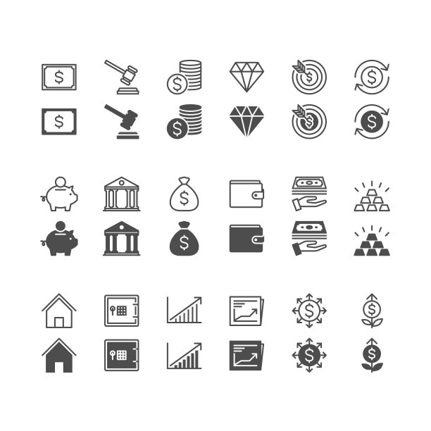 业务和投资图标，包括正常和启用状态。图片下载