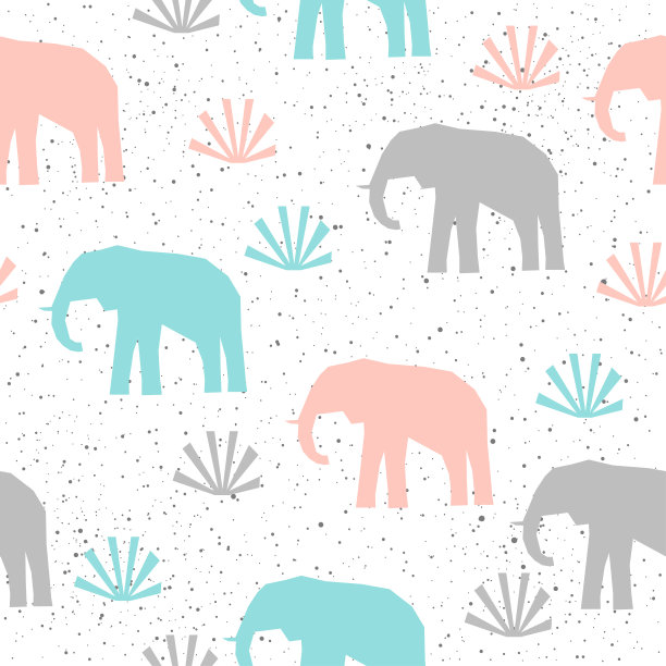 大象无缝图案背景用于设计。图片下载