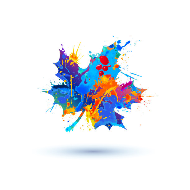 枫叶下降。矢量图标图片下载