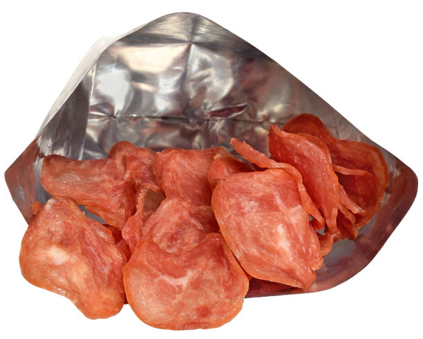 肉馅薯片包装严密隔离图片下载