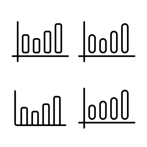 折线图，图形图标在白色背景上图片下载